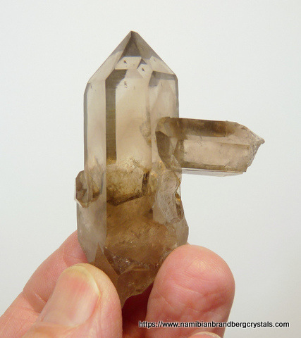 Gemmy smoky quartz crystal group