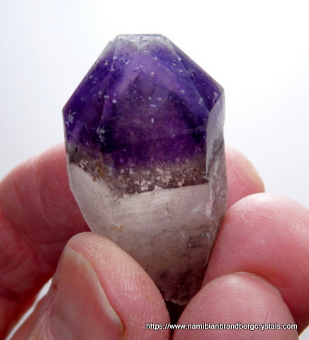 Phantom amethyst quartz crystal, double terminated