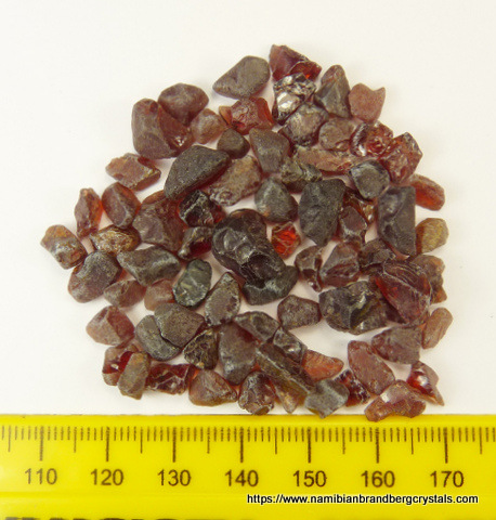 Small pieces of pyrope garnet