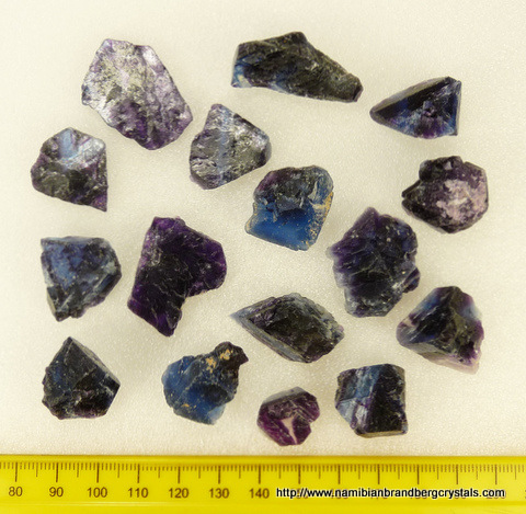 Natural slabs of fluorite with beautiful colour zoning