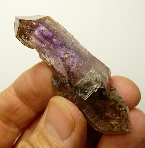 Amethyst / smoky quartz crystal