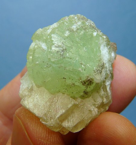 Prehnite, calcite and quartz specimen