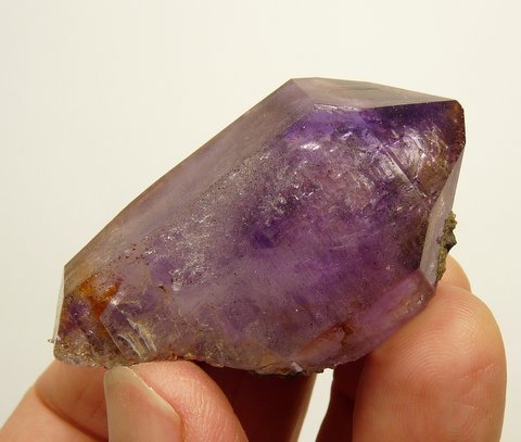 Amethyst quartz crystal with lovely bubble