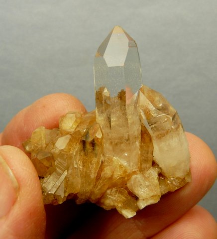 A stunning, gemmy, clear quartz crystal group