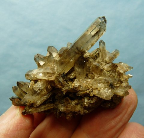 Light smoky quartz crystal group