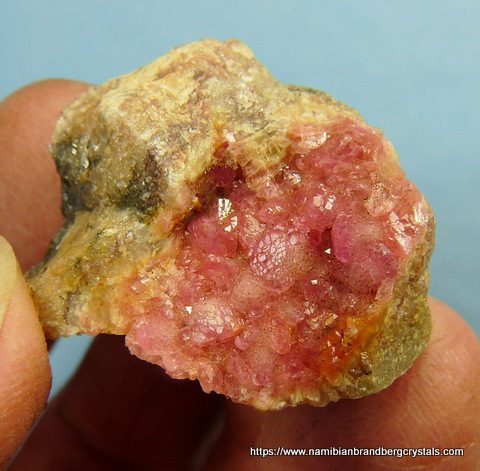 Cobaltoan dolomite crystals on rock matrix