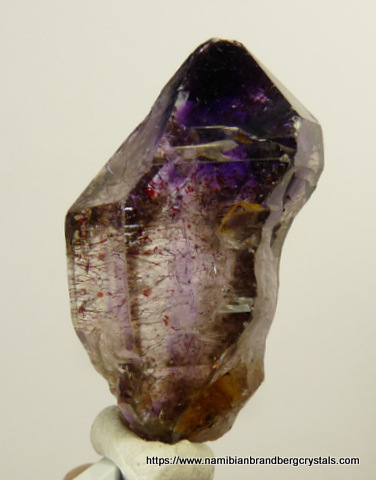 Double terminated amethyst quartz semi-sceptre with threadlike inclusions