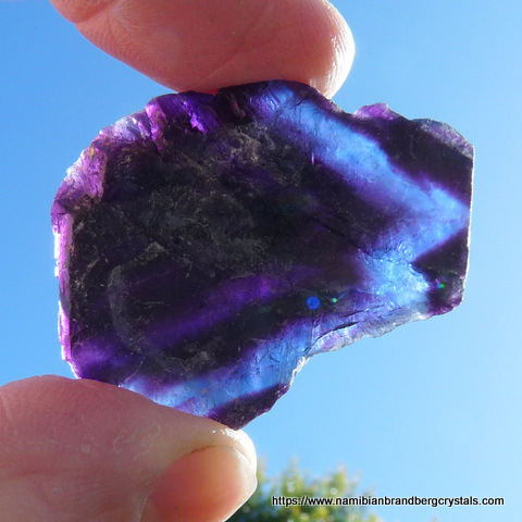 Fluorite slab viewed in sunlight
